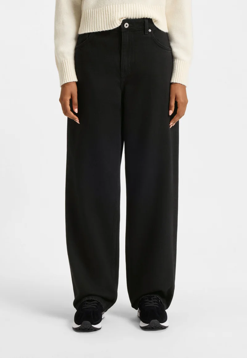 هوجو Relaxed-fit jeans in black denim
