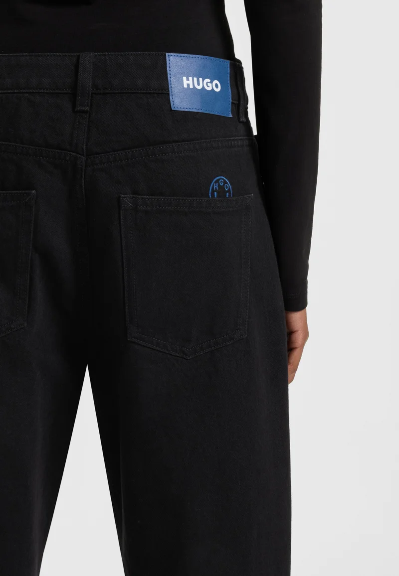 HUGO Black Relaxed-fit jeans in black denim for Women | Best Price UAE