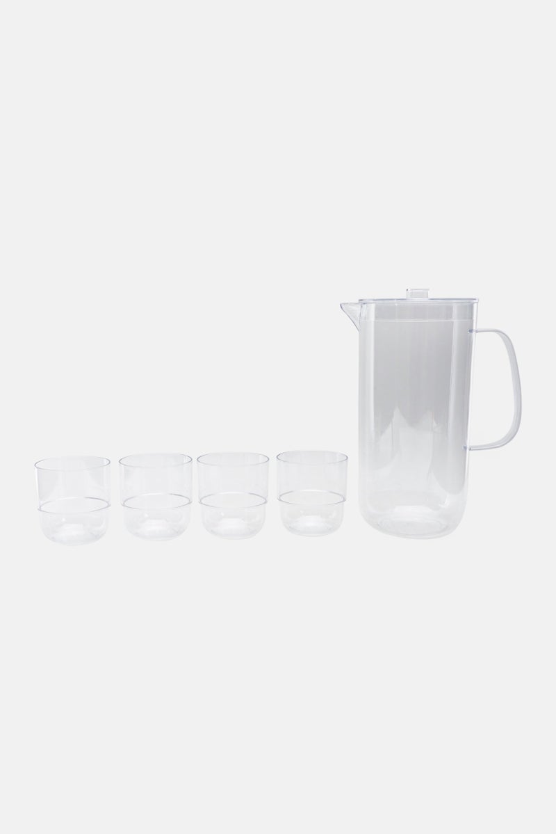 Cambridge Fete Collection Drinking Tumblers  Serving Jug 5 Piece Set, Transparent - Image 2