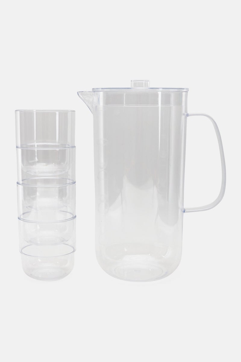 Cambridge Fete Collection Drinking Tumblers  Serving Jug 5 Piece Set, Transparent - Image 1
