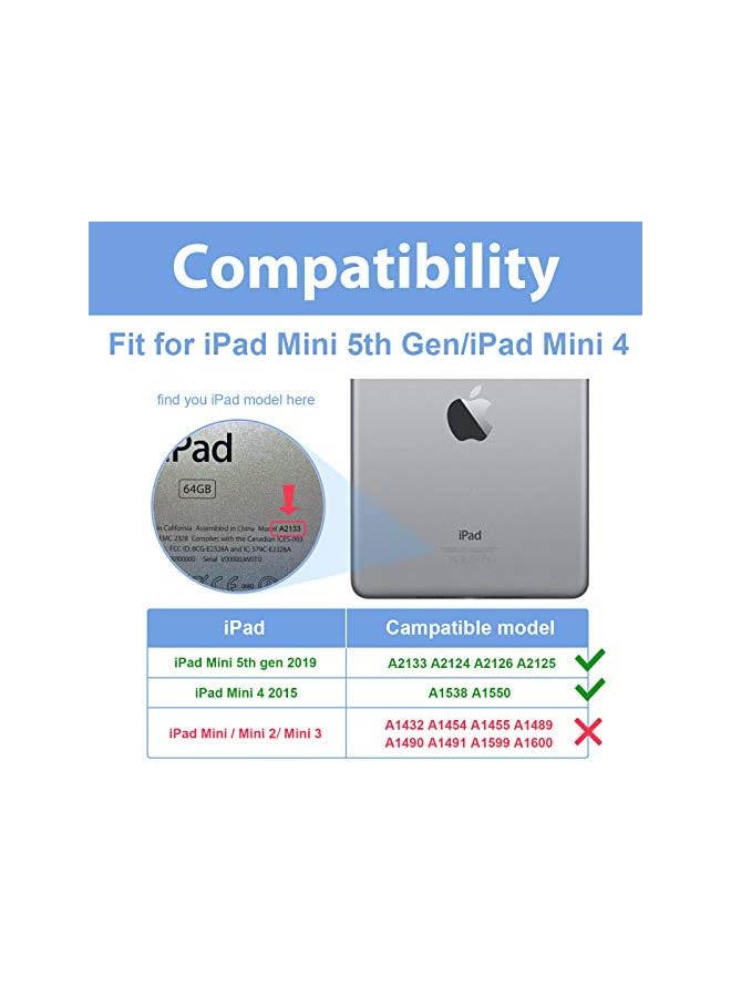 Raxoom Kids Case For Ipad Mini 5 2019/ Mini 4 2015, Shockproof Convertible Handle Stand Cover Lightweight Kids Friendly Super Protective Case For Apple Ipad Mini 5Th Gen 2019/ Ipad Mini 4 -Blue - Image 2