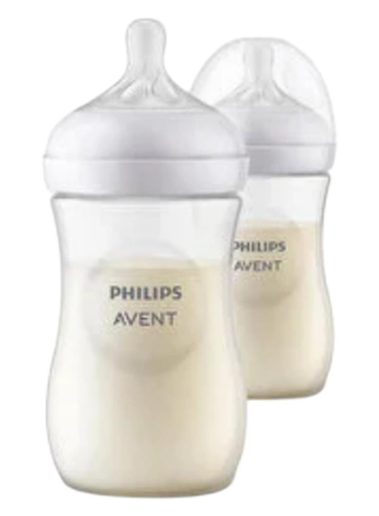 Philips Avent Pack Of 2 Baby Natural 3.0 Feeding Bottle 260 Ml - White - Image 1