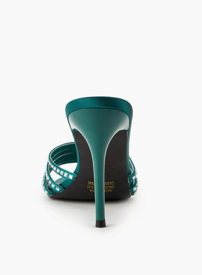 Flora Bella By Shoexpress TEAL Flora Bella Women Embellished Stiletto Heel Sandals for Women | Best Price UAE