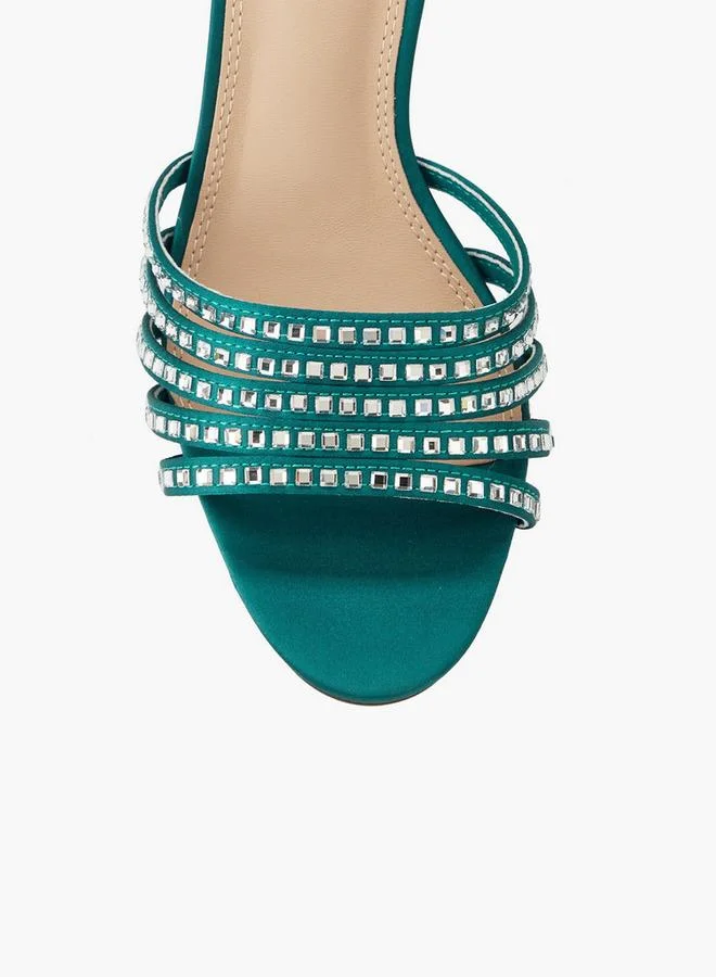 Flora Bella By Shoexpress TEAL Flora Bella Women Embellished Stiletto Heel Sandals for Women | Best Price UAE