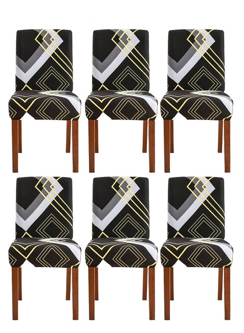 6-Piece Set Modern Simple Dyed Elastic One-Piece Chair Cover For All Seasons