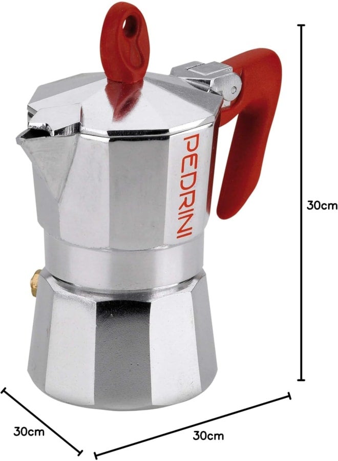 PEDRINI صانعة قهوة إسبريسو بيديريني، 1 كوب، 50 مل، فضي، P9081 - Image 3