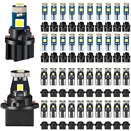 BBTO 40 Pieces T5 T10 LED Bulbs Dash Lights with Twist Socket Instrument Dashboard LED Bulbs for Interior Car Lights Dashboard Instrument Panel Gauge Cluster Indicator Map Dome - Image 1