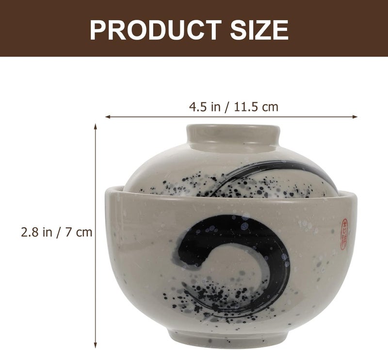 comfrt Japanese Bowl Ceramic Stew Pot with Lid Ceramic Earthen Casserole Pot Ceramic Soup Pot with Lid Spoon Ceramic Tableware Home Stockpot Steam Soup Bowl Steaming Cup for Home White Soup - Image 4