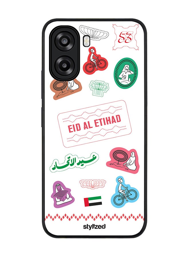 Stylizedd For Oppo A6x 5G / A6x 4G Case,Slim fit Camera Protection, Shockproof Thin Phone cover  - Eid Al Etihad 53 National Day Sticker Design - Image 1