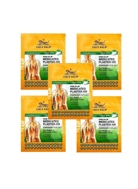 Tiger Balm Pain Relieving Patches, 5 Pcs Plastic Measuring Spoon - Effective Cooling Pain Relief Patches for Soothing Relief, Easy Application, Compatible with Daily Activities, Free from Harsh (10 Plasters)