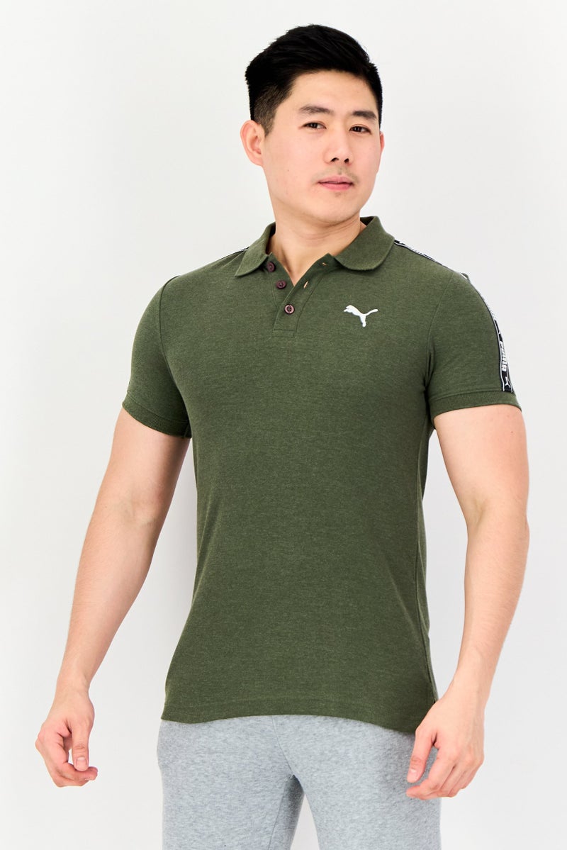 PUMA Men Slim Fit Short Sleeve Outdoor Polo Shirt, Olive - Image 1