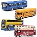 OTONOPI Bus Toys Pull Back School Bus Double Decker London Vehicles City Sightseeing Tour Bus Die Cast Metal Toy Cars Friction Powered Play Vehicle Toy Set for Kids 4 Pack - Image 3