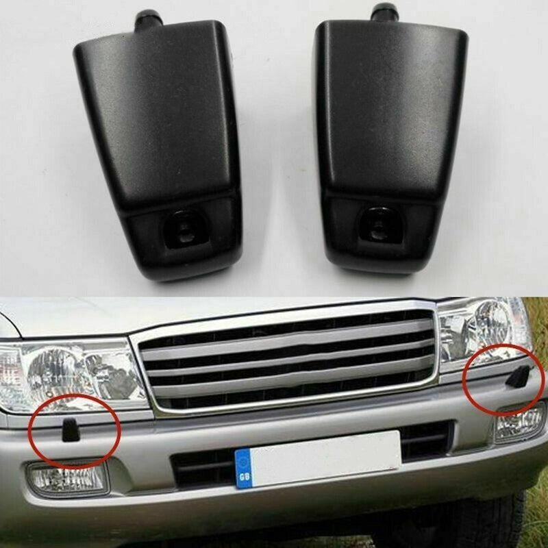 Front Bumper Headlight Washer Nozzle Jet: ABS Material Black Fits Toyota Land Cruiser 100 Series 1998-2007 - Compatible with Lexus LX470 1998-2007 for Auto Exterior Accessories - Image 5