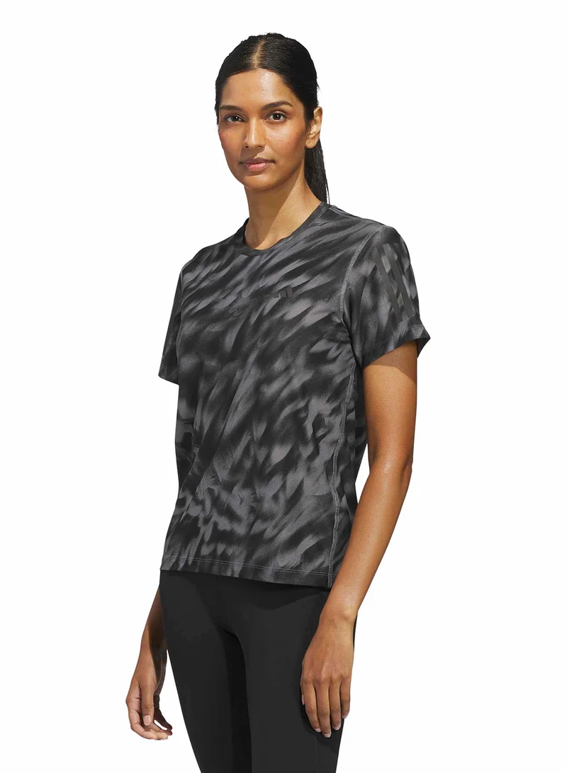 Adidas Own The Run Allover Printed T-Shirt