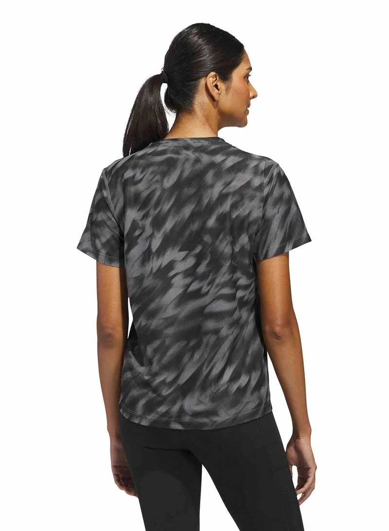 Adidas Own The Run Allover Printed T-Shirt