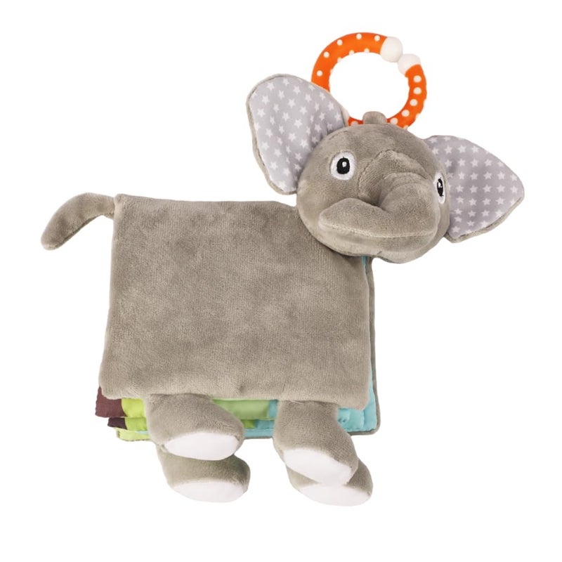 Bebe Mondo Elephant Baby Books Toys 06 Months Loveys Crinkle Books for BabiesTouch and Feel Infant Toys 61218 Months 12 Year Old Shower Gifts Soft Cloth Book Teether for Boys Girls  Small Edition - Image 5