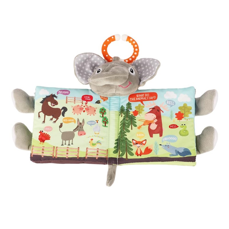 Bebe Mondo Elephant Baby Books Toys 06 Months Loveys Crinkle Books for BabiesTouch and Feel Infant Toys 61218 Months 12 Year Old Shower Gifts Soft Cloth Book Teether for Boys Girls  Small Edition - Image 3