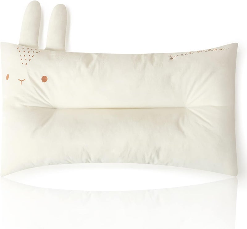 CHOC CHICK Toddler Pillow,20X12inches Machine Washable 100% Cotton Pillowcase Soft Hypoallergenic Kids Pillows,Child Cute Animal Perfect Toddler Pillows for Sleeping 2 Years Old (Rabbit) - Image 1