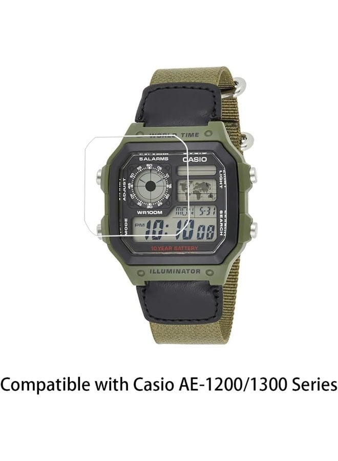 SJet Screen Protector for Casio AE-1200 AE-1300 Series Smartwatch, High Definition Anti-Scratch Bubble Free Clear Tempered Glass Protective Film - Image 2