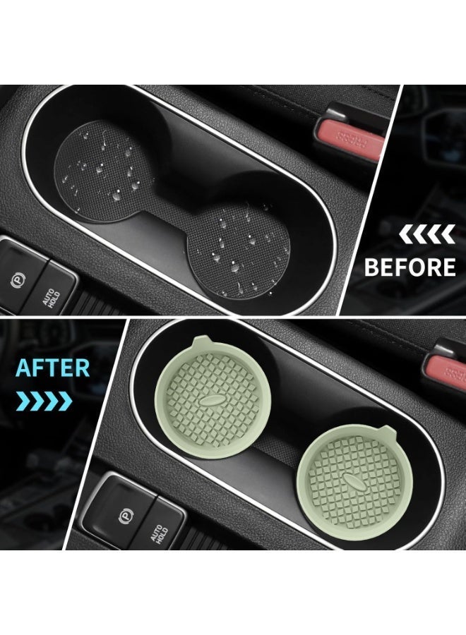 كوستر سيليكون دائري للسيارة مقاوم للانزلاق ومقاوم للماء، بطانة لحامل الأكواب، ملحق داخلي عالمي للسيارات، 4 قطع متينة وسهلة التنظيف - Image 3