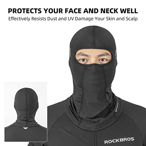 ROCKBROS Ski Mask for Men Summer Cooling Balaclava Face Mask Neck Gaiter Breathable Motorcycle Cycling Black - Image 4