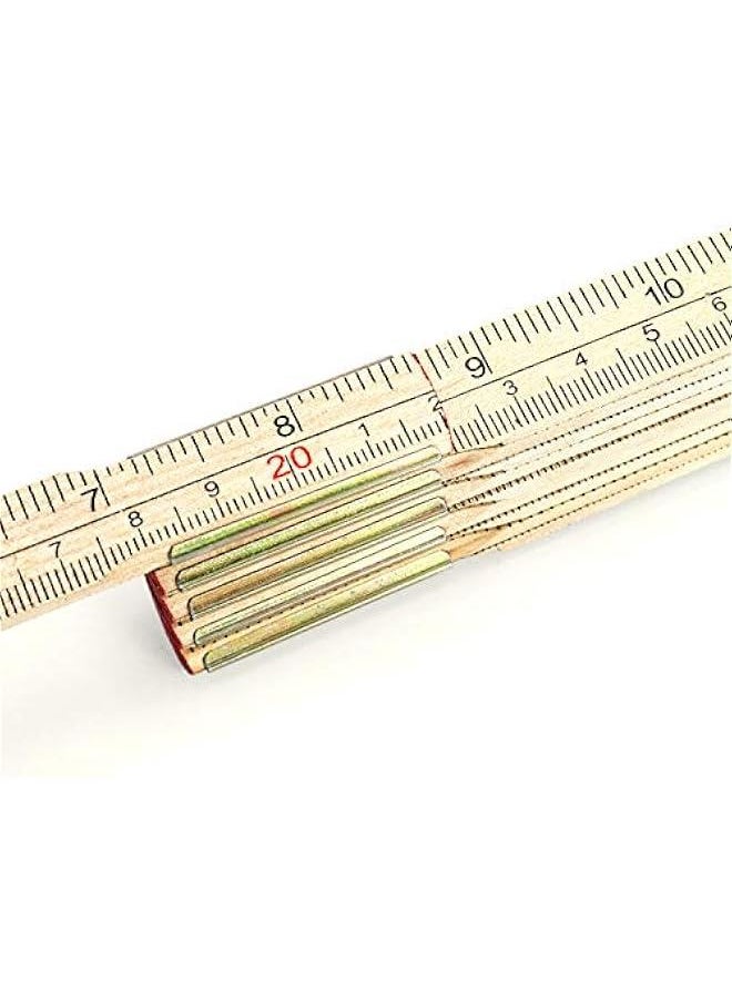 Arabest Folding Wood Rule, 6 FT 6 Inch Foldable Ruler with US and Metric Measurements for Carpenters  - Image 2