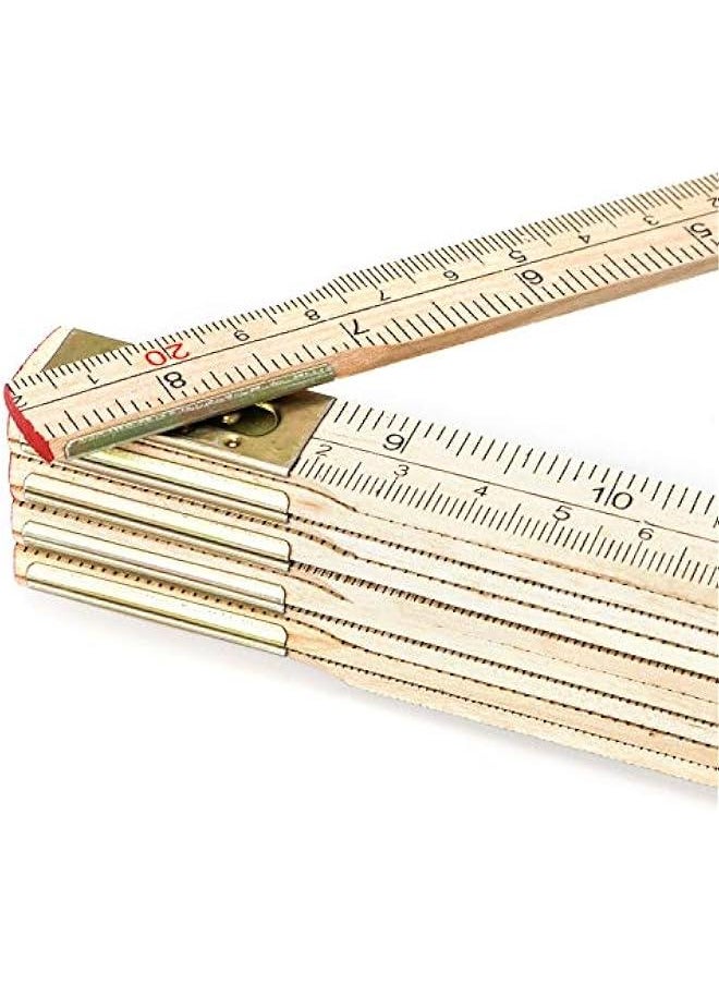 Arabest Folding Wood Rule, 6 FT 6 Inch Foldable Ruler with US and Metric Measurements for Carpenters  - Image 3