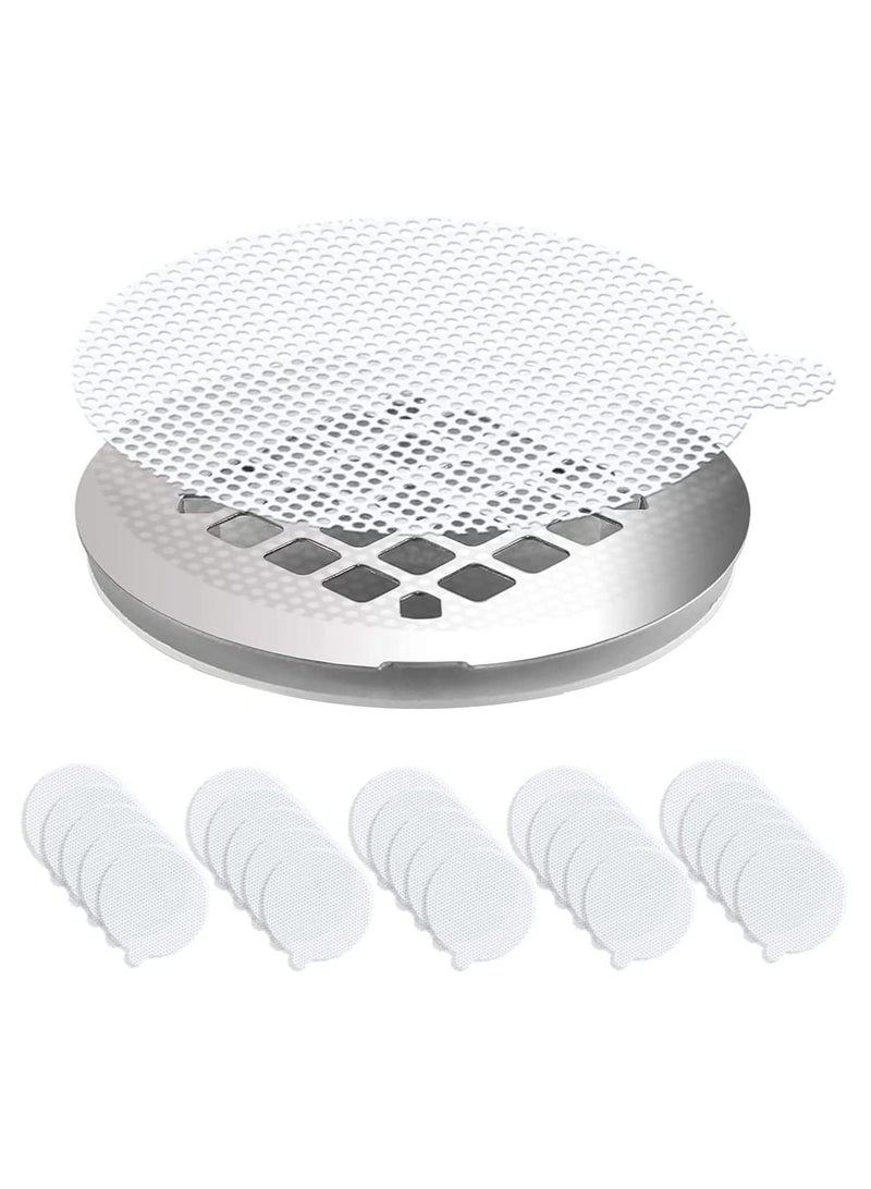 KASTWAVE Tub Drain Hair Catcher Strainer 25 PCS, Shower Drain Hair Trap, Disposable Shower Drain Hair Catcher Mesh Stickers, Easy to Install Suit for Bathroom, Bathtub, Kitchen (3.5" Regular Round) - Image 1