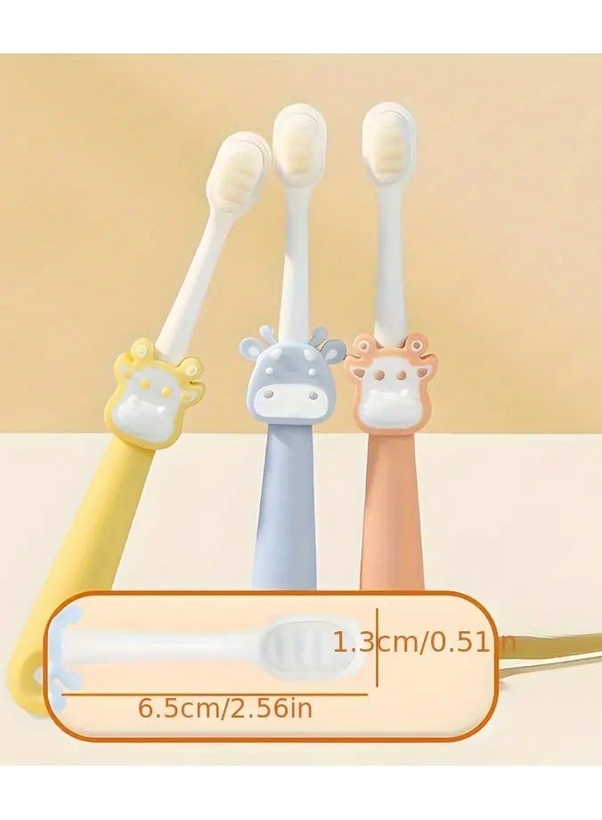 جلوسكي فرشاة أسنان البقر الكرتونية الناعمة للشباب-العناية اللثة اللطيفة ، مثالية للأعمار 3 + أدوات صحة الفم المدمجة - Image 5