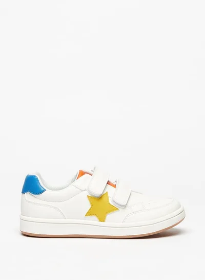 Mister Duchini Boys Textured Sneakers with Hook and Loop Closure