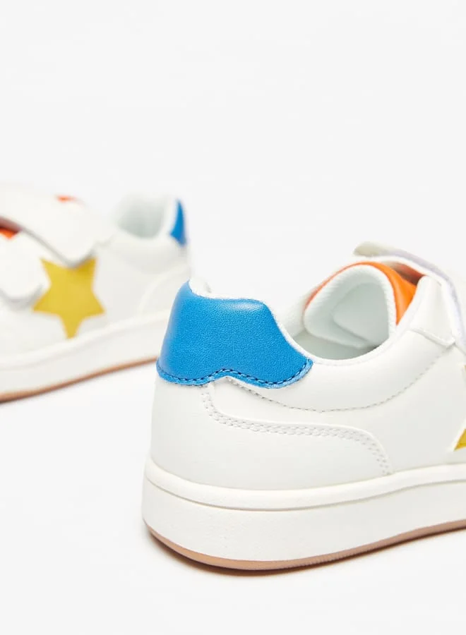 Mister Duchini Boys Textured Sneakers with Hook and Loop Closure