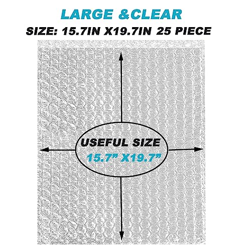 REDOVANT 16” x 20” Large Bubble Out Bags&Pouches, 25Pcs Bubble Pouches Wrap Bag, Double Walled Bubble Cushioning Bags for Shipping Moving Storing Packing Supplies for Dishes Glasses Plates Protective Bubble - Image 2