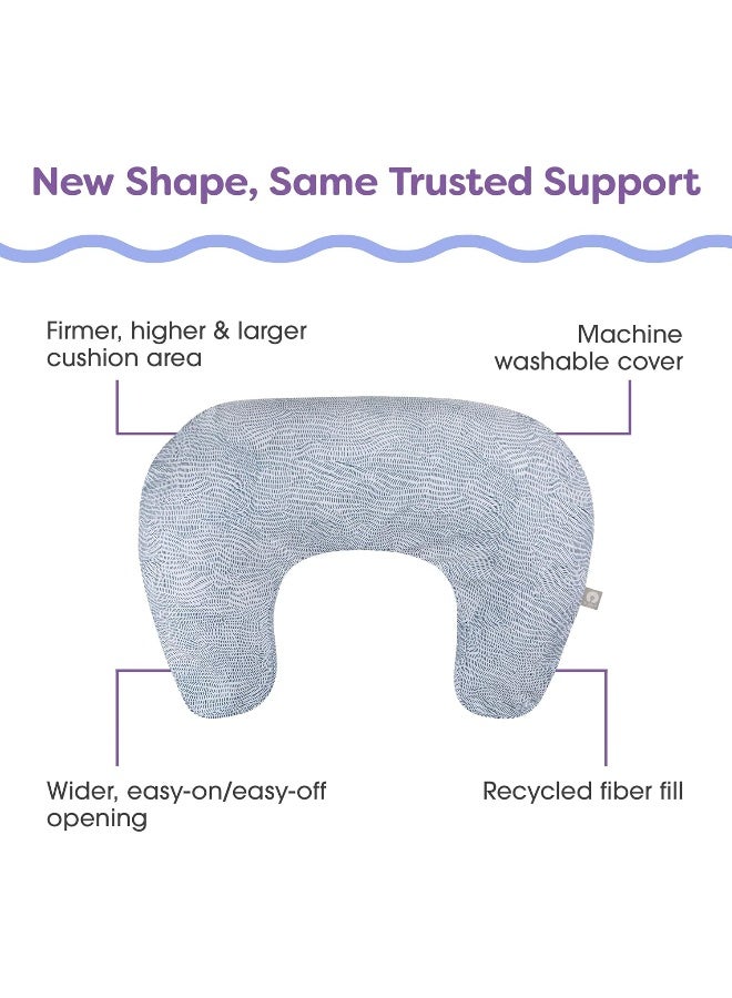 Boppy New Nursing Pillow â€“ Blue Speckled Current â€“ Larger, Firmer, More Supportive Pillow for Breastfeeding & Bottle Feeding - Image 5