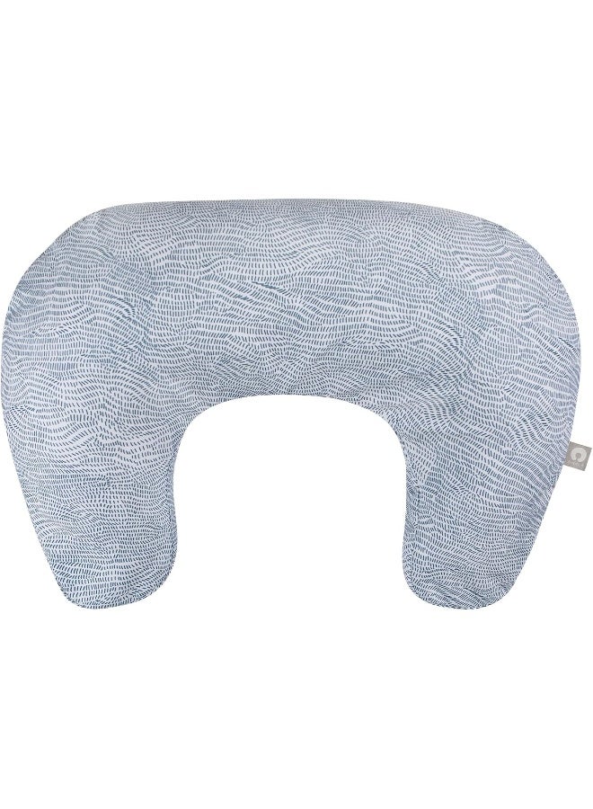 Boppy New Nursing Pillow â€“ Blue Speckled Current â€“ Larger, Firmer, More Supportive Pillow for Breastfeeding & Bottle Feeding - Image 1