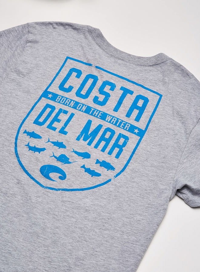 Costa Del Mar Men's Species Shield Short Sleeve T Shirt, Gray Heather, S - Image 3