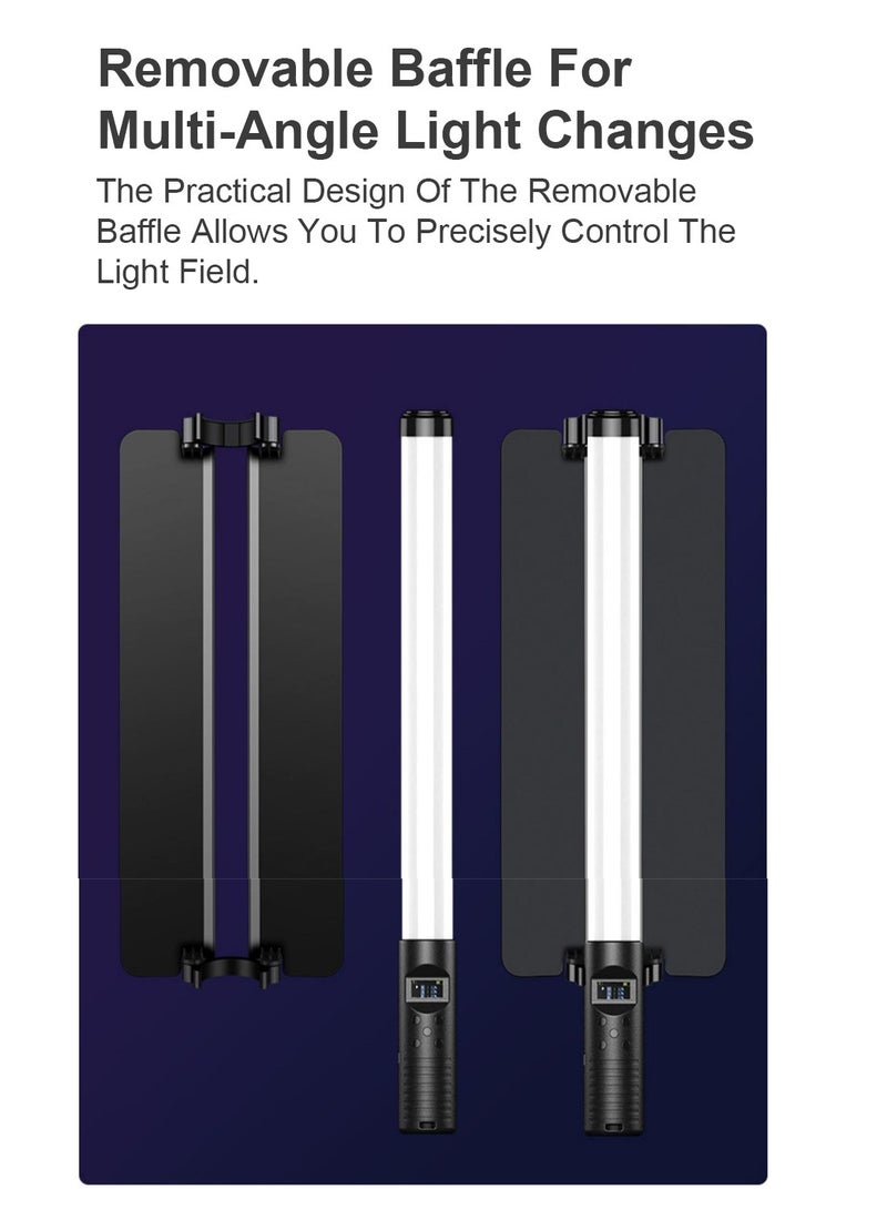 FlashHawk Handheld RGB Tube,LED Video Light Stick, RGB Full Color with 10 Kinds of Colorful Lights and 3000k-6000k Adjustable Lights, Suitable for Vlog Live Product Portrait Photography - Image 3