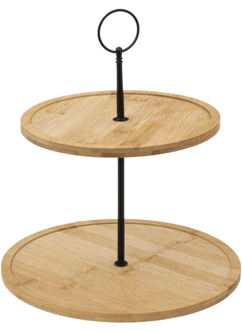 5Five 2-Tier Bamboo Serving Platter (25.5 x 2.5 cm)