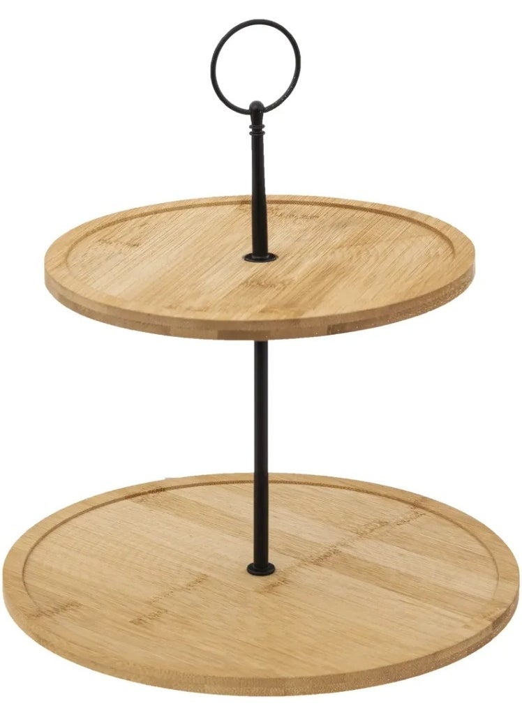 5five 5Five 2-Tier Bamboo Serving Platter (25.5 x 2.5 cm)  - Image 1