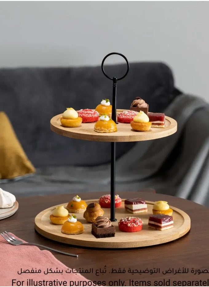 5five 5Five 2-Tier Bamboo Serving Platter (25.5 x 2.5 cm)  - Image 3