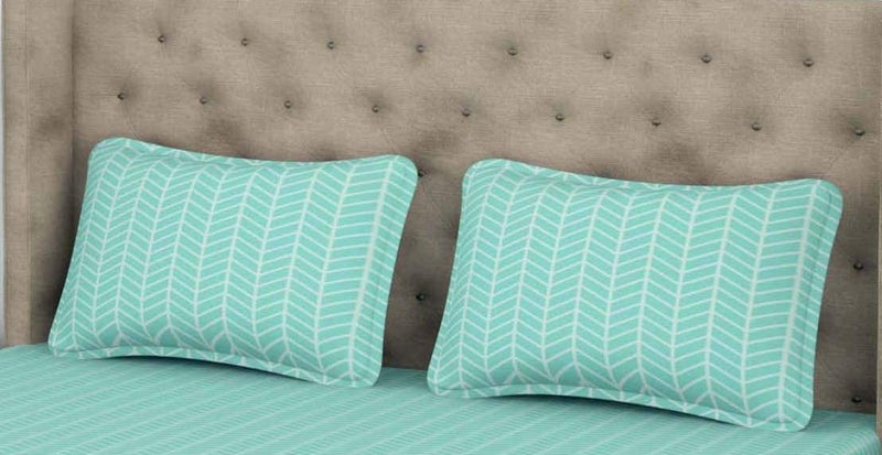 Outlay Home Soft Microfibre 350 TC Double Plain Bedsheet with 2 Pillow Cover,(228 x 242 CM) - Self Green - Image 3
