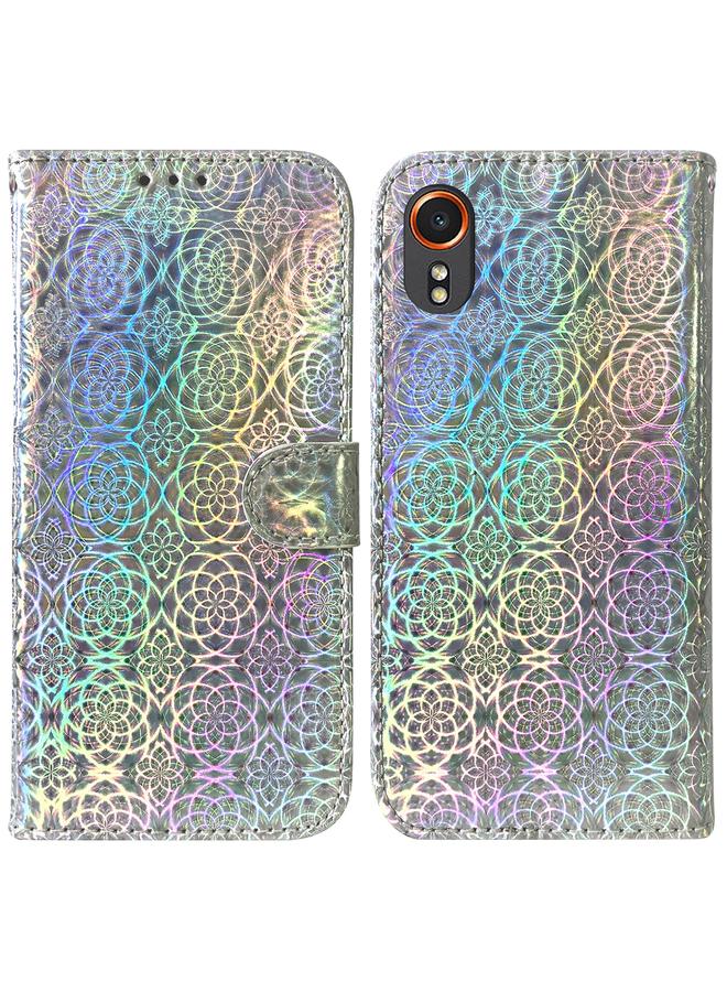 اس-توب جراب لهاتف Samsung Galaxy Xcover7 مصنوع من الجلد الملون مع مشبك مغناطيسي - Image 1