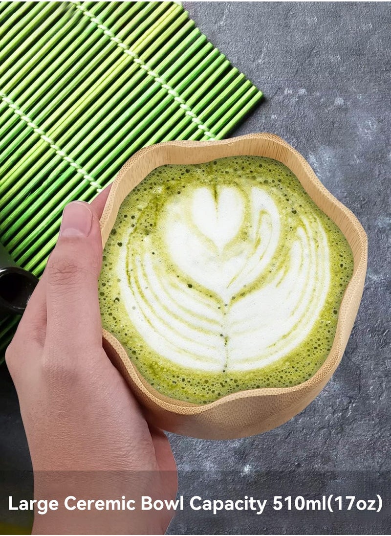 LEOKOR - Matcha Set 4Pcs Japanese Matcha Whisk Set with Matcha Whisk, Traditional Scoop, Whisk Holder, Matcha Bowl - Image 1