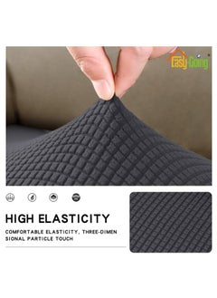 Easy-Going Easy-Going Stretch Loveseat Cushion Cover Sofa Cushion Furniture Protector Sofa Seat Sofa Slipcover Sofa Cover Soft Flexibility with Elastic Bottom(Loveseat Cushion, Dark Gray)  - Image 4