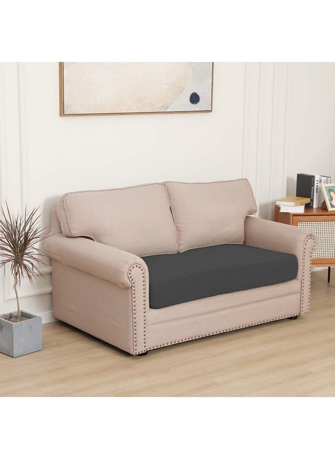 Easy-Going - Easy-Going Stretch Loveseat Cushion Cover Sofa Cushion Furniture Protector Sofa Seat Sofa Slipcover Sofa Cover Soft Flexibility with Elastic Bottom(Loveseat Cushion, Dark Gray) - Image 1