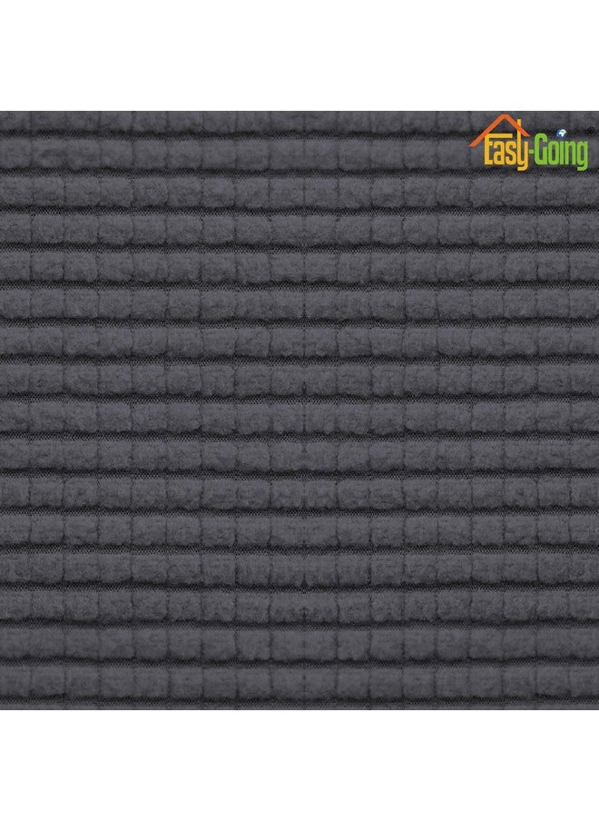 Easy-Going - Easy-Going Stretch Loveseat Cushion Cover Sofa Cushion Furniture Protector Sofa Seat Sofa Slipcover Sofa Cover Soft Flexibility with Elastic Bottom(Loveseat Cushion, Dark Gray) - Image 1