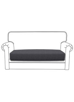 Easy-Going Easy-Going Stretch Loveseat Cushion Cover Sofa Cushion Furniture Protector Sofa Seat Sofa Slipcover Sofa Cover Soft Flexibility with Elastic Bottom(Loveseat Cushion, Dark Gray)  - Image 1