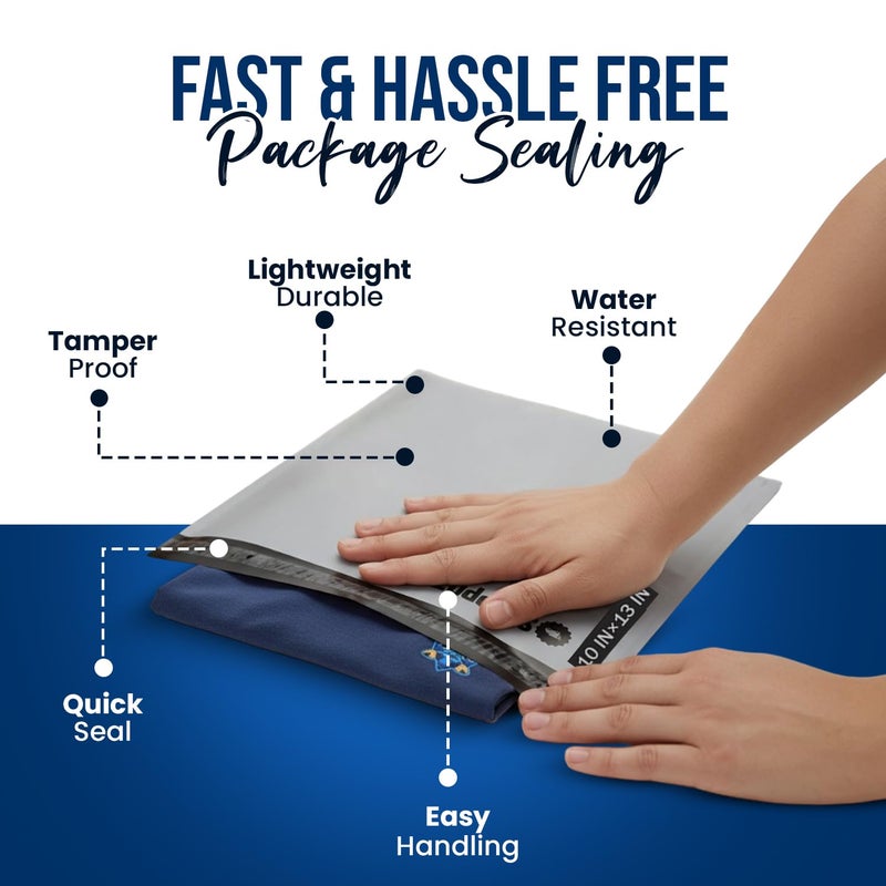 Shippozz 10x13 Poly Mailers 100 Pack, Durable Waterproof Polymailers for Shipping Clothes, Self Seal Mailing Bags for Small Business Packaging Supplies, Mailing Envelopes for Books, and Accessories - Image 3