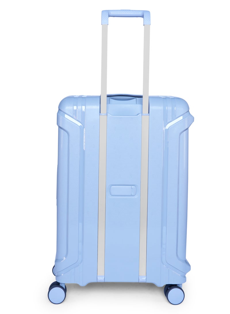 Track حقائب سفر هارد شل بتصميم خفيف باللون الأزرق الفاتح – حقيبة سفر متينة بدون سحاب من البولي بروبيلين، قفل جانبي آمن، حقيبة سفر خفيفة قابلة للتوسيع، حقائب يد وحقائب مسجلة مع مساحة داخلية واسعة - Image 3