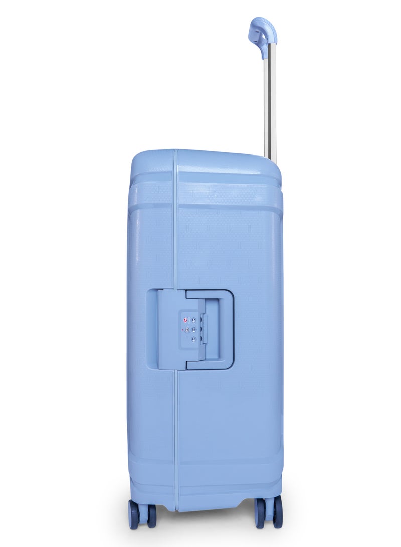 Track حقائب سفر هارد شل بتصميم خفيف باللون الأزرق الفاتح – حقيبة سفر متينة بدون سحاب من البولي بروبيلين، قفل جانبي آمن، حقيبة سفر خفيفة قابلة للتوسيع، حقائب يد وحقائب مسجلة مع مساحة داخلية واسعة - Image 4
