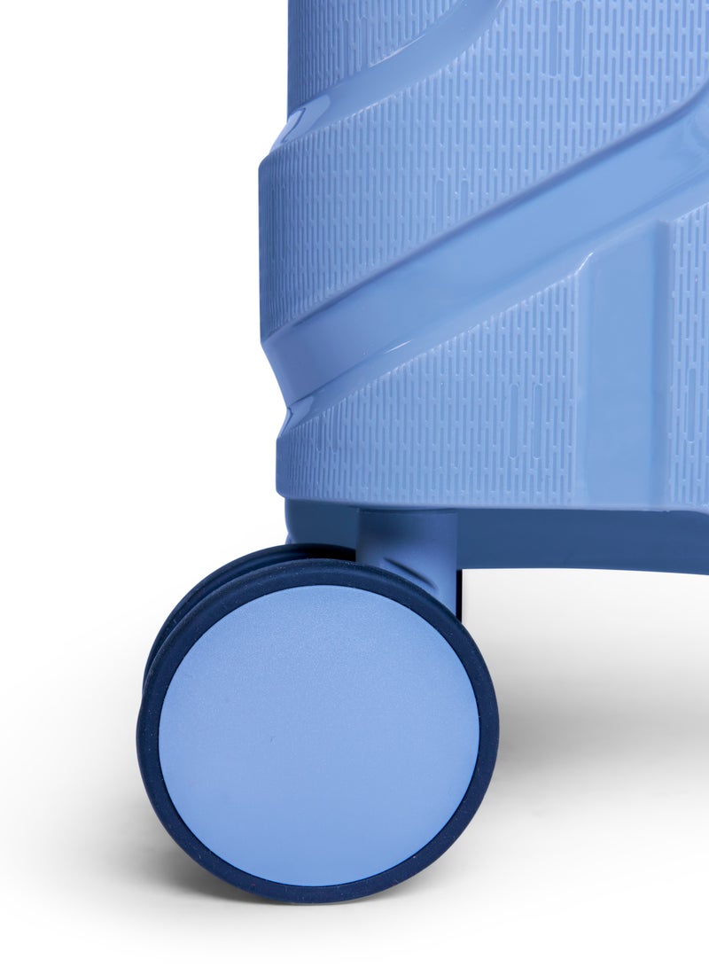 Track حقائب سفر هارد شل بتصميم خفيف باللون الأزرق الفاتح – حقيبة سفر متينة بدون سحاب من البولي بروبيلين، قفل جانبي آمن، حقيبة سفر خفيفة قابلة للتوسيع، حقائب يد وحقائب مسجلة مع مساحة داخلية واسعة - Image 5